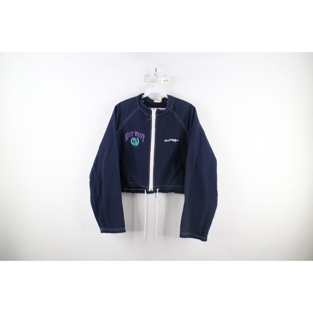 Vtg 90s Surf Style Womens M / L Key West Florida Cropped Windbreaker Jacket USA